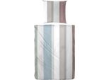 Bettwäsche PRIMERA "Mako-Satin Streifenflug", blau (grau, blau), B/L: 155cm x 220cm, 1 Stk., 1 Stk., Mako-Satin, B/L: 80cm x 80cm, 2 Stk., Mako-Satin, Obermaterial: 100% Baumwolle, Bettwäsche, Bettwäsche, mit grafischen Streifen