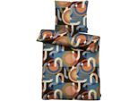 Bettwäsche APELT "Jim GOTS", bunt (multicolor), B/L: 135cm x 200cm, 1 Stk., 1 Stk., Satin (Bio-Baumwolle), B/L: 80cm x 80cm, 2 Stk., Satin (Bio-Baumwolle), Obermaterial: 100% Baumwolle, Bettwäsche, Bettwäsche, Siebziger Jahre Motive
