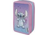 Federmäppchen SCOOLI "Tripledecker", Kinder, lilo, stitch, Polyester, Schreibgeräteetuis Federmäppchen