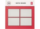 Paperflow Shadowboard „Notizboard“, Wandmontage, für 4 A4-Inforahmen, erweiterbar, B 750 x H 750 mm, rot