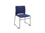 Topstar Besucherstuhl VISIT LITE, ohne Armlehnen, stapelbar bis 12 Stück, B 440 x T 410 x H 450 mm, Stoff/Stahl, blau/schwarz, 4 Stück