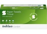 Satino Falthandtücher Comfort, 2-lagig, V-Falzung, mit Prägung, L 230 x B 250 mm, 100 % Recycling-Papier, hochweiß, 3200 Blatt