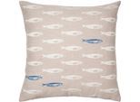 Dekokissen PAD "SARDINE", beige, B:45cm L:45cm, Baumwolle, Dekokissen_Sitzkissen_Kissenhüllen, made in europe