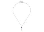 Kette mit Anhänger SMART JEWEL "mit edlen Steinen und Süßwasser-Perle, Silber 925", silber, Halsketten, Damen, 45cm, Silber 925 (Sterlingsilber)