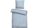 Bettwäsche BIBERNA "0490500", blau (taubenblau), B/L: 155cm x 220cm, 1 Stk., 1 Stk., Flanell, B/L: 80cm x 80cm, 2 Stk., Flanell, Obermaterial: 70% Lyocell (TENCEL™), 30% Baumwolle, Bettwäsche, Bettwäsche, Tencel-Flanell, made in Germany, weich+wohlig warm, pflegeleicht, RV