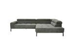Hom`in Ecksofa, Olivgrün, Metall, 4-5-Sitzer, Ottomane rechts, L-Form, 311x219 cm, Blauer Engel, Goldenes M, Oeko-Tex® Standard 100, DGM-Klimapakt, Typenauswahl, Fußauswahl, Lederauswahl, Stoffauswahl, planbar, seitenverkehrt erhältlich, Hocker erhältlich, Wohnzimmer, Sofas & Couches, Wohnlandschaften, Ecksofas