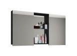Mid.you Spiegelschrank VCM Budasi, Schwarz, 111x59x12 cm, Badezimmer, Badezimmerspiegel, Spiegelschränke