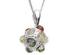 Kette mit Anhänger OSTSEE-SCHMUCK "- Discokugel 14 mm - Silber 925/000 - Bernstein" Gr. 42, silber (silber 925, silberfarben, weiß), Schmuck_Sets, Damen, 42, Silber 925 (Sterlingsilber)