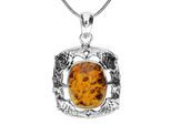 Kette mit Anhänger OSTSEE-SCHMUCK "- Fischland 34x21 mm - Silber 925/000 - Bernstein" Gr. 42, silber (silber 925, silberfarben, weiß), Schmuck_Sets, Damen, 42, Silber 925 (Sterlingsilber)