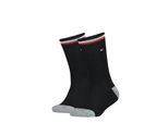 Socken TOMMY HILFIGER "TH KIDS ICONIC SPORTS SOCK 2P", Mädchen, Gr. 39-42, schwarz, Baumwollmischung, normal, Socken Socken