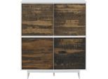 Highboard OTTO HOME "Morgan Midischrank Hochkommode", braun (weiß, braun), B:100cm H:120cm T:35cm, Sideboards, Highboard, aus massivem Kiefernholz, mit eingefrästen Griffmulden, Breite 120 cm