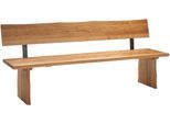 Sitzbank MASSIVLINE & MORE "Oviedo", braun (braun, wildeiche), B:180cm T:51cm, Massivholz, Sitzbänke, Sitzbank, Gestell massiv mit Baumkante