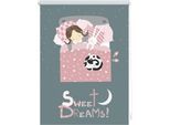 Seitenzugrollo LICHTBLICK ORIGINAL "Klemmfix Digital Sweet Dreams" Gr. 2, grau (grau, rosa, weiß), B:60cm H:150cm, Polyester, Rollos, Seitenzugrollo, bedruckt