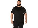 Laufshirt ASICS "ASICS ICON SS TOP", Herren, Gr. XXL, schwarz (performance schwarz), Stoff, Obermaterial: 100% Polyester, normal, Rundhals, eingesetzt eingefasste Kante, Shirts Laufshirt