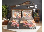 Wendebettwäsche GOOD MORNING "Rhode", grau, B/L: 135cm x 200cm, 1 Stk., 1 Stk., Flanell, B/L: 80cm x 80cm, 2 Stk., Flanell, Obermaterial: 100% Baumwolle, Bettwäsche, Wendebettwäsche, Flanell, Biber, Winter, Warm, Reißverschluss, Wendeoptik, Blume
