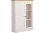 Highboard OTTO HOME "Indra", gelb (weiß, honig), B:85cm H:120cm T:32cm, Massivholz, Sideboards, Highboard, Vitrine, Breite 85 cm, aus massiver Kiefer