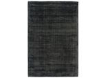 Teppich KAYOOM "My Raaja 230", grau (anthrazit), B:120cm H:12mm L:170cm, Viskose, Teppiche, Teppich, Kurzflor, Viskose, leichter Glanz, Wohnzimmer