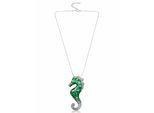 Lange Kette "Seahorse", Damen, Gr. onesize, Metall, grün, COLLEZIONE ALESSANDRO, Basic, Halsketten, mit Seepferdchenanhänger