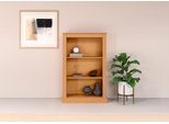 Bücherregal OTTO HOME "Liotta", beige (natur gebeizt, gewachst), B:77cm H:120cm T:31cm, Massivholz, Regale, Bücherregal, Mit Sockel und 2 Regalböden