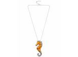 Lange Kette "Seahorse", Damen, Gr. onesize, Metall, orange, COLLEZIONE ALESSANDRO, Basic, Halsketten, mit Seepferdchenanhänger