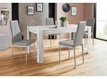 Essgruppe OTTO HOME "Lynn160/Brooke", grau (antikweiß, grau), B:160cm, Sitzmöbel-Sets, Essgruppe, Tisch mit 4 Stühlen