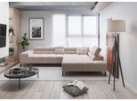 Ecksofa HOME AFFAIRE "Ancona New, wahlweise motorische Sitztiefenverstellung, auch in Cord", beige (sand), B:321cm T:216cm, 100% Polyester, Sofas, Ecksofa, feine Steppung, mit Kopfteilverstellung, 3 Zierkissen, L-Form