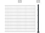 Einstabmattenzaun ARVOTEC "ESSENTIAL 160 zum Einbetonieren", grau (anthrazit), H:160cm, Kunststoff, Stahl, Zaunelemente, Zaunhöhe 160 cm, Zaunlänge 2 - 60 m