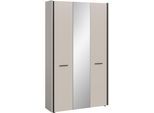 Garderobenschrank HOME AFFAIRE "RAK, Breite 107 cm, viel Stauraum, 3 Türen, 12 Fächer", kaschmir, schwarz, B:107cm H:190cm T:37cm, FSC-zertifizierter Holzwerkstoff, Schränke, Garderobenschrank, Schuhschrank, Hochschrank, Kleiderschrank, Mehrzweckschrank, Schrank