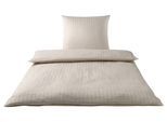Bettwäsche ELEGANTE "Chelsea", beige (creme), B/L: 155cm x 220cm, 1 Stk., 1 Stk., Seersucker, B/L: 80cm x 80cm, 2 Stk., Seersucker, Obermaterial: 100% Baumwolle, Bettwäsche, Bettwäsche, gewebter Seersucker