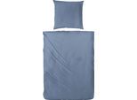 Bettwäsche PRIMERA "Uni Baumwolle", blau (denim), B/L: 155cm x 220cm, 1 Stk., 1 Stk., Renforcé, B/L: 80cm x 80cm, 2 Stk., Renforcé, Obermaterial: 100% Baumwolle, Bettwäsche, Bettwäsche, im modernen Uni-Look