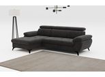 Ecksofa COTTA "Hudson L-Form, B: 261 cm", braun (mud), B:261cm H:100cm T:166cm, Sofas, Ecksofa, mit Kopfteilverstellung, optional Bettfunktion & Bettkasten