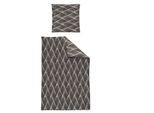 Bettwäsche IRISETTE "Alpaka 8371", grau, B/L: 155cm x 220cm, 1 Stk., 1 Stk., Flanell, B/L: 80cm x 80cm, 2 Stk., Flanell, Obermaterial: 100% Baumwolle, Bettwäsche, Bettwäsche, wohlig warm und kuschelig