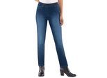 Schlupfjeans INSPIRATIONEN, Damen, Gr. 24, Kurzgrößen, blau (dunkelblau), 78% Baumwolle, 20% Polyester, 2% Elasthan, unifarben, lang, Jeans Schlupfjeans
