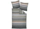 Bettwäsche JANINE "Feinbiber65140 08", grau (opalgrau), B/L: 240cm x 220cm, 1 Stk., 2 Stk., Feinbiber, B/L: 80cm x 80cm, Feinbiber, Obermaterial: 100% Baumwolle, Bettwäsche, Bettwäsche, mit Reißverschluss