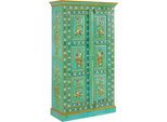 Stauraumschrank OTTO HOME "Prem", bunt (grün, bunt), Schränke, Stauraumschrank, Handbemalt, Breite/Tiefe/Höhe: 87/38/152 cm