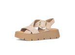 Plateausandaletten GABOR "Plateau Sandale", Damen, Gr. 40, beige, Schuhe
