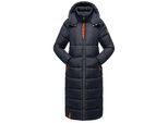 Steppmantel NAVAHOO "Kristallblume", Damen, Gr. XL (42), blau (navy), Obermaterial: 100% Polyester. Futter: 100% Polyester. Wattierung: 100% Polyester, lässig geschnitten ca. Mitte Wade, hoch geschlossener Ausschnitt, Ärmel mit Ärmelschlitz Rippstrickbündchen mit Reißverschluss, Mäntel Steppmantel, modischer, gesteppter Damen Wintermantel