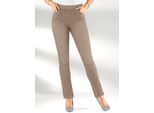 Schlupfjeans INSPIRATIONEN, Damen, Gr. 24, Kurzgrößen, beige (sesam), 76% Baumwolle, 22% Polyester, 2% Elasthan, unifarben, lang, Jeans Schlupfjeans