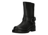 Stiefel CLARKS "Rebelle Up Black Leather", Damen, Gr. 39, schwarz, Leder, Schuhe Stiefel, mit herausnehmbarem Contour-Cushion-Fußbett