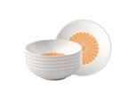 Schale VILLEROY & BOCH "Dessertschalen Fleur Couleur ø 13,2 cm 6er Set", gelb (soleil), B:13,2cm H:3,8cm L:13,2cm Ø:13,2cm, Schüsseln, Schale, Spülmaschinenfest, Mikrowellensicher