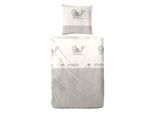 Bettwäsche PRIMERA "Renforce-Bettwäsche Auszeit", beige (natur), B/L: 135cm x 200cm, 1 Stk., 1 Stk., Renforcé, B/L: 80cm x 80cm, 2 Stk., Renforcé, Obermaterial: 100% Baumwolle, Bettwäsche, Bettwäsche, mit relaxender Robbe