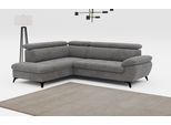 Ecksofa COTTA "Hudson L-Form, B: 256 cm", grau (mouse), B:256cm H:100cm T:207cm, Sofas, Ecksofa, mit Kopfteilverstellung, optional Bettfunktion & Bettkasten