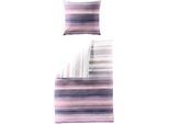 Bettwäsche BIERBAUM "4068", lila (plum), B/L: 155cm x 220cm, 1 Stk., 1 Stk., Seersucker, B/L: 80cm x 80cm, 2 Stk., Seersucker, Obermaterial: 100% Baumwolle, Bettwäsche, Bettwäsche, Seersucker, 100 % Baumwolle, bügelfrei