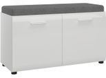 Sitzbank LIVING CHARM "Merano", grau (weiß), B:96cm H:56,3cm T:39cm, Holzwerkstoff, Sitzbänke, Sitzbank, Breite 96 cm, mit Sitzkissen