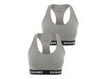 Sport-Bustier CHIEMSEE, Damen, Gr. S (36), Normalgrößen, medium grau, medium grau, 71% Baumwolle, 24% Viskose, 5% Elasthan, BHs