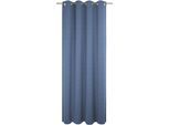 Vorhang WIRTH "Trondheim B", blau (royalblau), B:132cm H:395cm, Chenille, Polyacryl, Gardinen, Vorhang