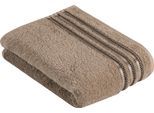 Badetuch VOSSEN "Cult de Luxe", braun (sierra), B:67cm L:140cm, Walkfrottee, Walkfrottee, Handtücher, Badetuch, mit Glanzbordüre