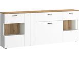 Sideboard HOME AFFAIRE "Dalano", alpinweiß, coast evoke eiche, B:199,1cm H:83,4cm T:42cm, Holzwerkstoff, Sideboards, Sideboard, Breite ca.199 cm