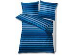 Bettwäsche KLEINE WOLKE "Neapel", blau, B/L: 135cm x 200cm, 1 Stk., 1 Stk., Mako-Satin, B/L: 80cm x 80cm, 2 Stk., Mako-Satin, Obermaterial: 100% Baumwolle, Bettwäsche, Bettwäsche, mit Streifen