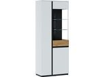 Vitrine HOME AFFAIRE "Novena", weiß (alpinweiß, catania eiche, schwarz), B:84cm H:204,8cm T:40cm, Holzwerkstoff, Schränke, Vitrine, Höhe 200 cm